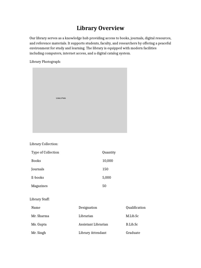 Library Overview With Image | PDF