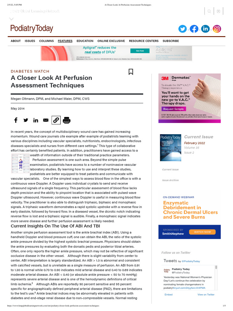 A Closer Look at Perfusion Assessment Techniques | PDF | Blood Pressure ...