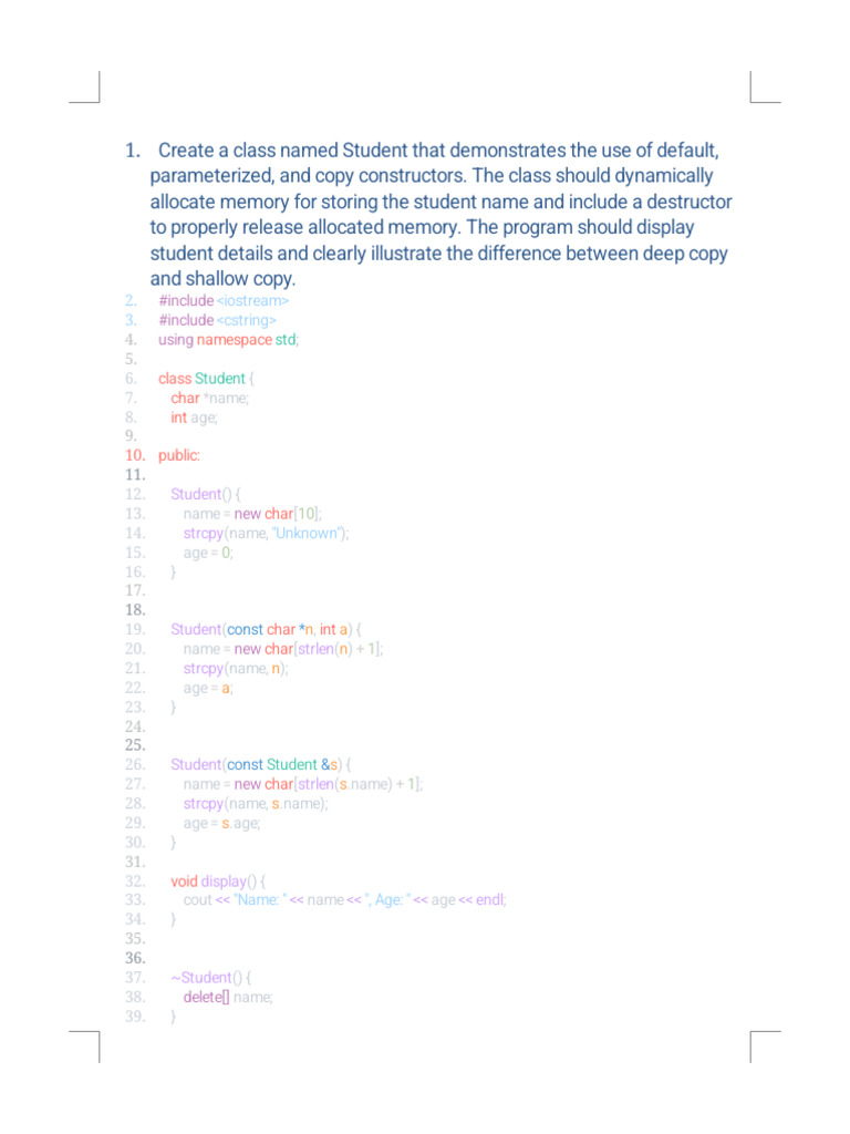 CP 3 Main | PDF | Inheritance (Object Oriented Programming) | Pointer ...