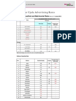 Amar Ujala Classified Display Ad Tariff - Ad Rates - Advertisement Rate Card - Bhaves Advertisers