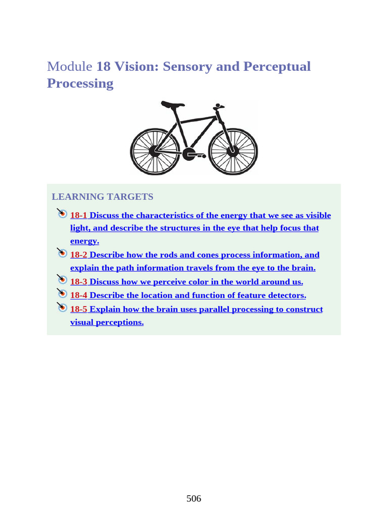 Myers Module+4.18 Vision Sensory+and+Perceptual+Processing+ | PDF ...