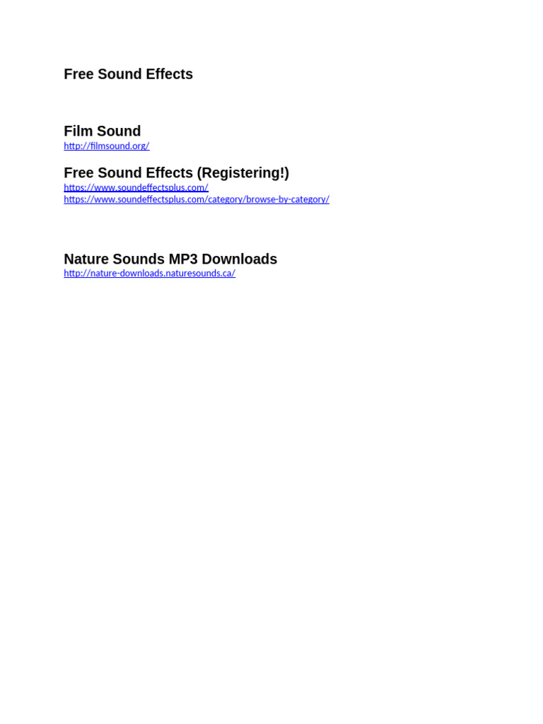 Free Sound Effects | PDF