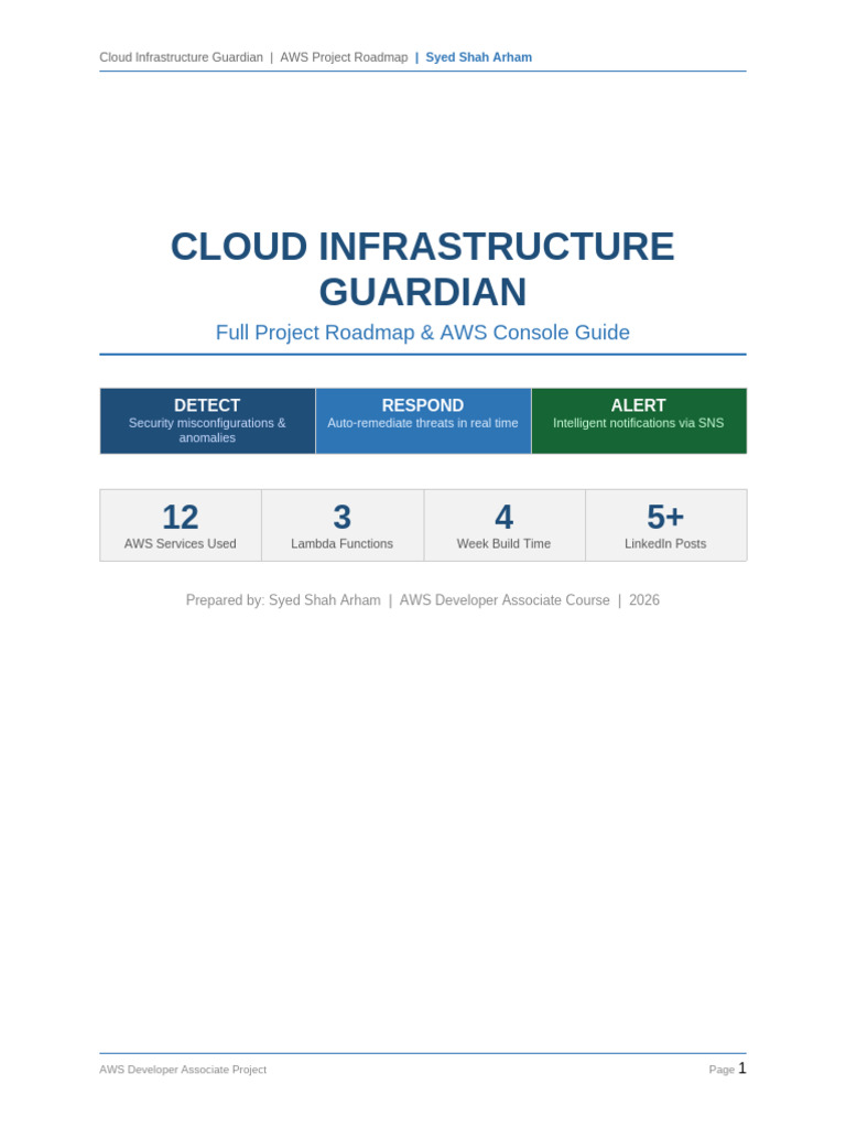 Cloud Infrastructure Guardian Roadmap | PDF | Amazon Web Services ...