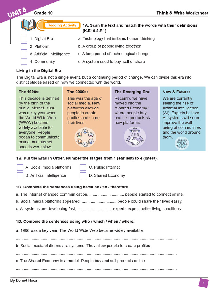 10.8 Think & Write Worksheet | PDF | Artificial Intelligence ...