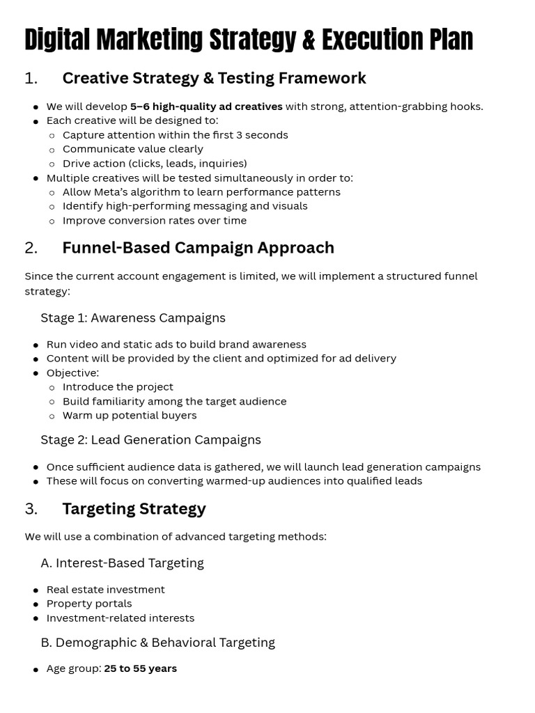 Digital Marketing Strategy & Execution Plan | PDF