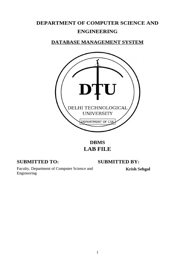 Krish Sehgal DBMS Lab File Refined | PDF | Computer Data | Data ...