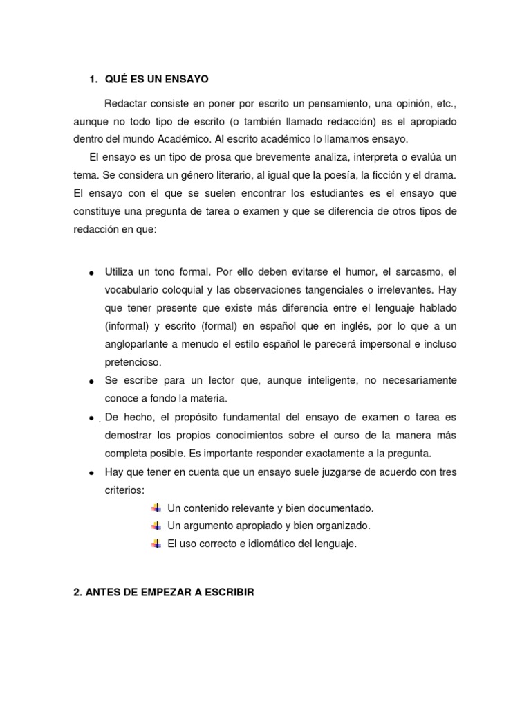 Como Elaborar Un Ensayo