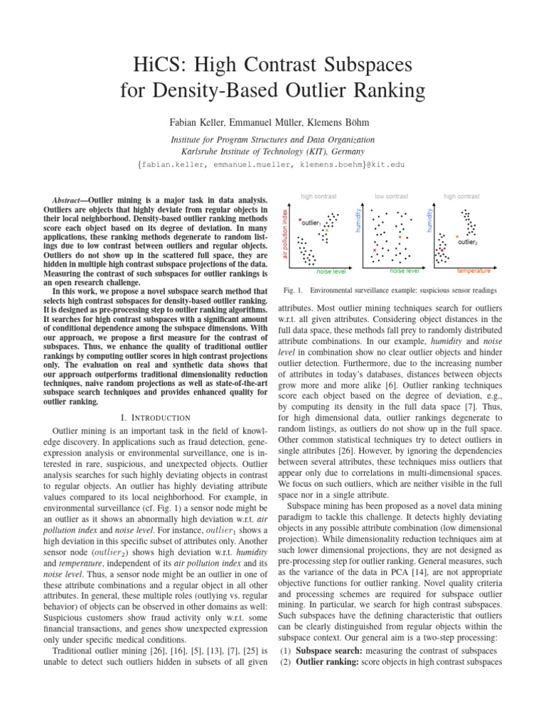 HiCS | PDF | Cluster Analysis | Outlier
