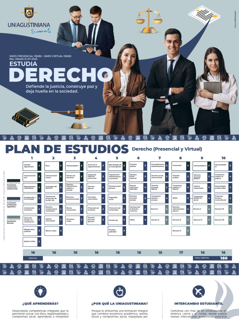 Plan de Estudios Derecho Uniagustiniana | PDF | Ley procesal