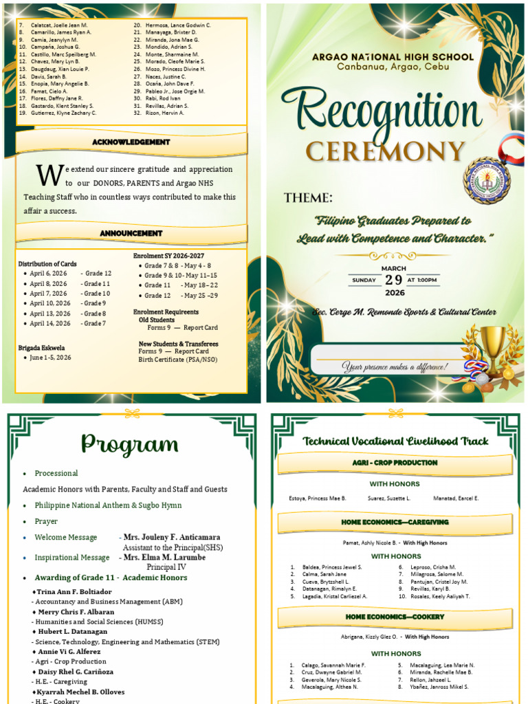 Program-recognition Day - Grade 11 | PDF