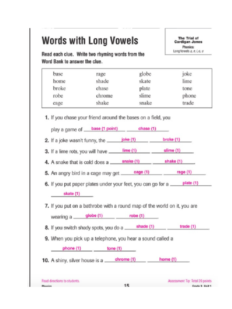 Answer Keys - Pg. 15 JRNB | PDF