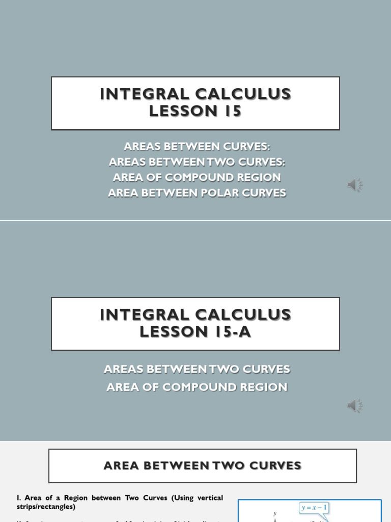 Lesson 15 Areas Between Curves | PDF | Integral | Area
