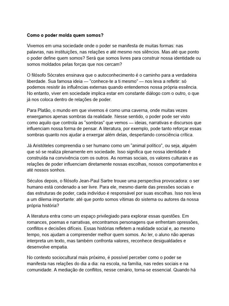Como o Poder Molda Quem Somos | PDF | Poder (social e político) | Sociedade
