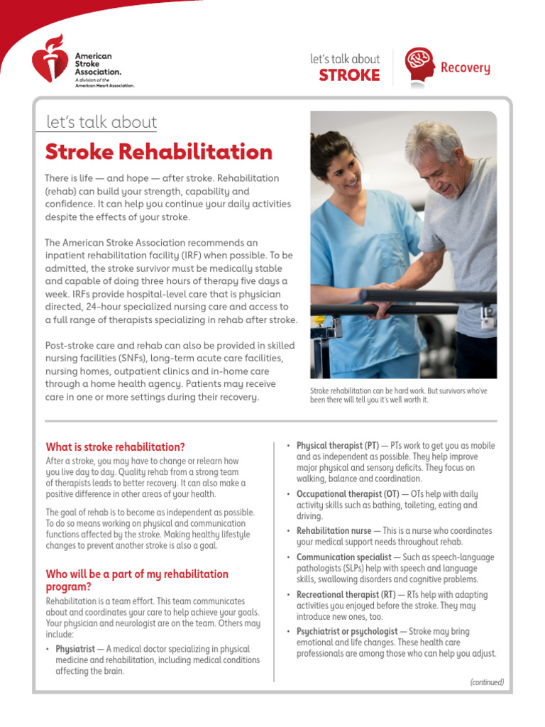 Lets Talk About Stroke Rehab | PDF | Physical Medicine And ...