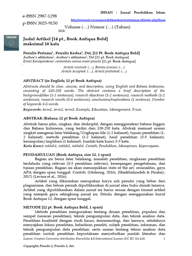 Indonesia Tamplate Ihsan 1 | PDF