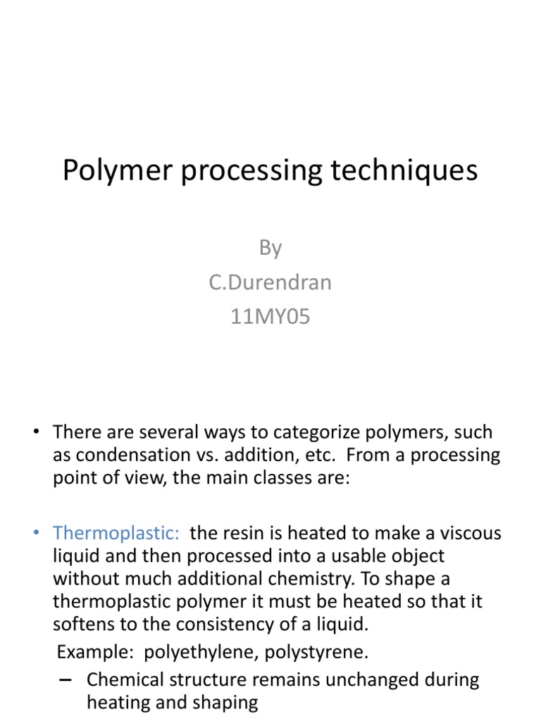 Polymer Processing Techniques , The Basics of Plastics Processing – WMQBF