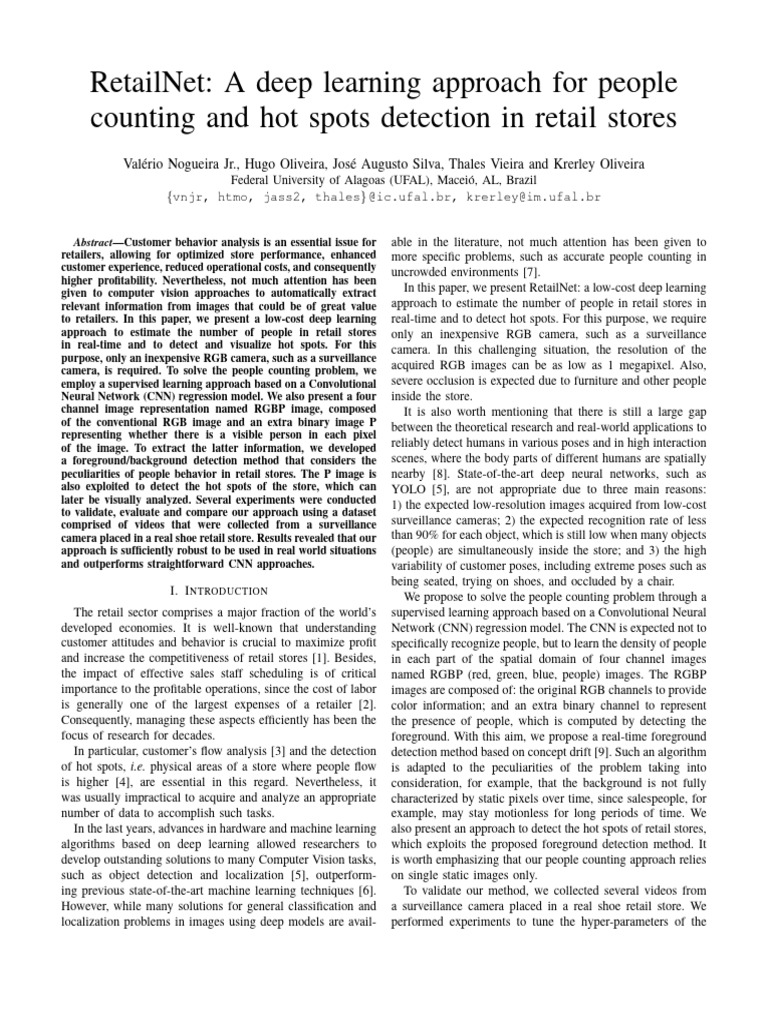 RetailNet a Deep Learning Approach for People | PDF | Applied ...