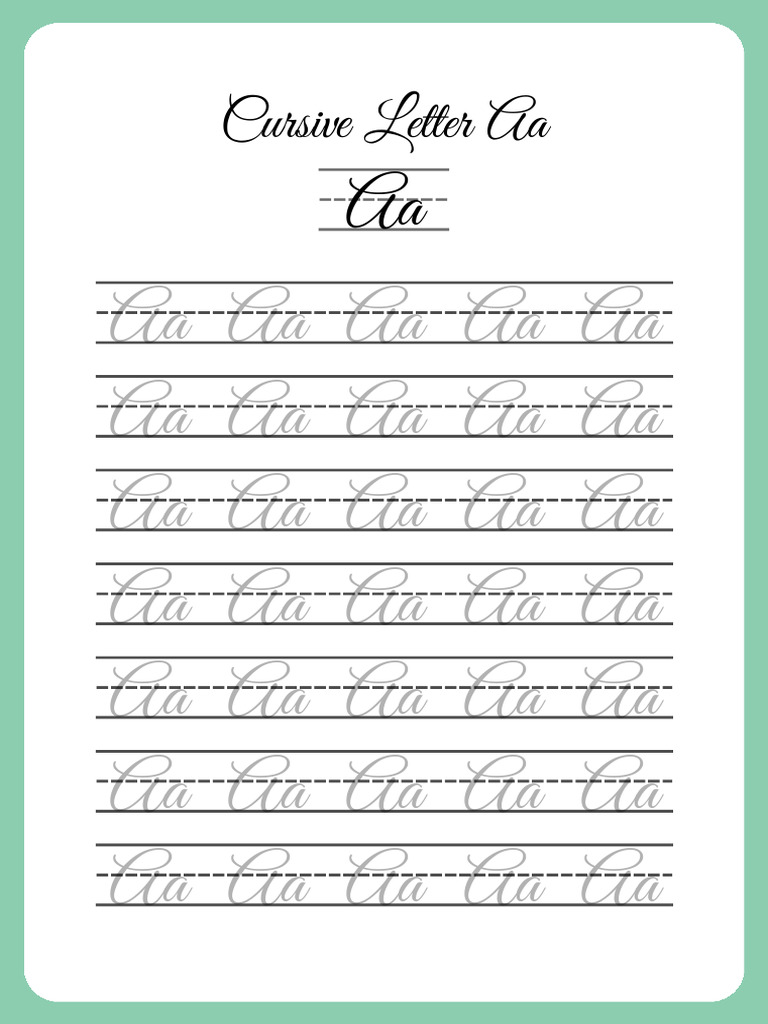 Cursive Letters Handwriting Worksheet (1) | PDF | Languages | Foreign ...