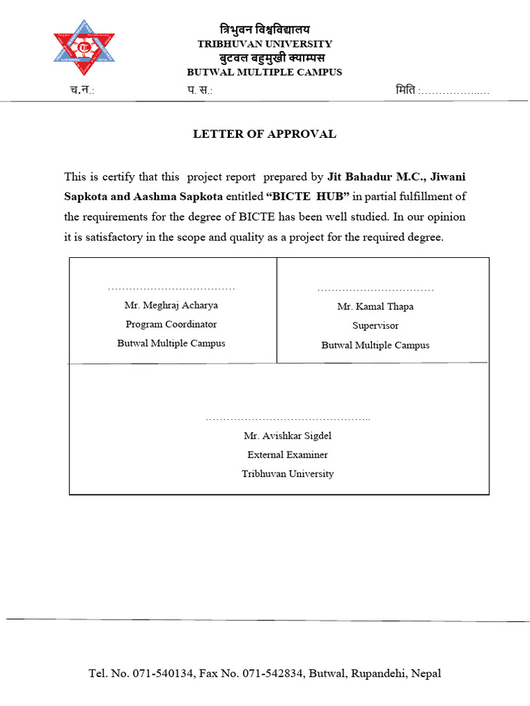 Final Letter of Approval | PDF