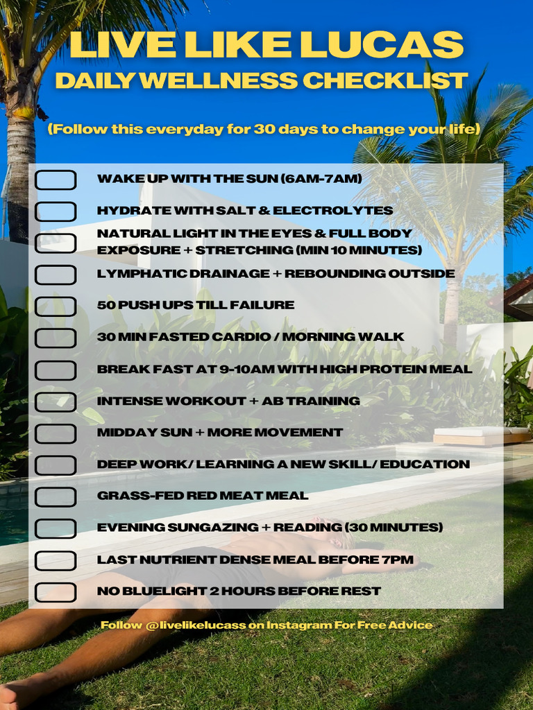 Daily Wellness Checklist | PDF