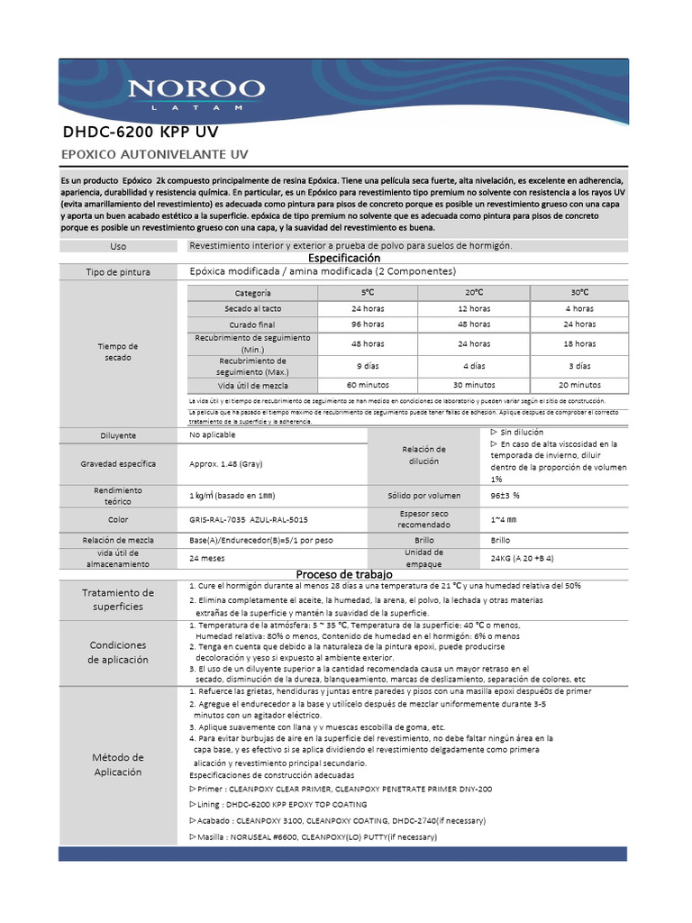 Ficha Tecnica - DHDC 6200 Acabado Epoxico Autonivelante | PDF ...