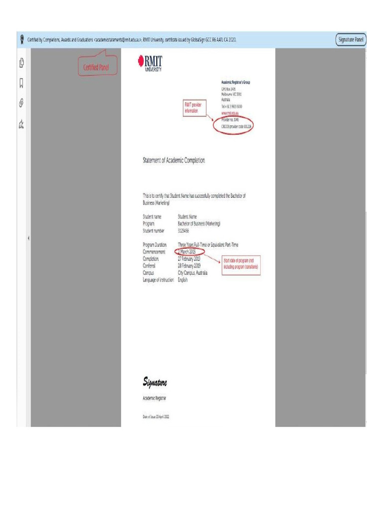 Sample Digital Sac Screenshot | PDF
