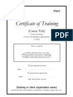 Training Certificate Template