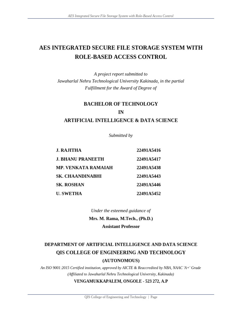 AES SecureFileStorage Report | PDF | Encryption | Computer File