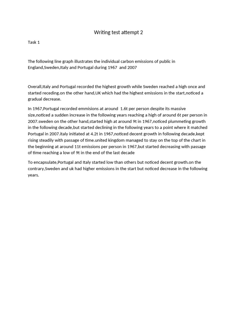 Writing Test Attempt 2 | PDF
