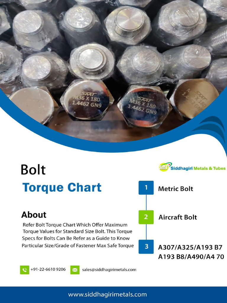 Bolt Torque Chart | PDF | Screw | Mechanical Engineering