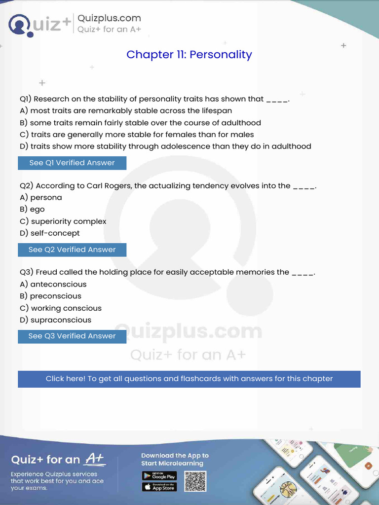 Research on the Stability of Personality Traits Has Shown That | PDF ...