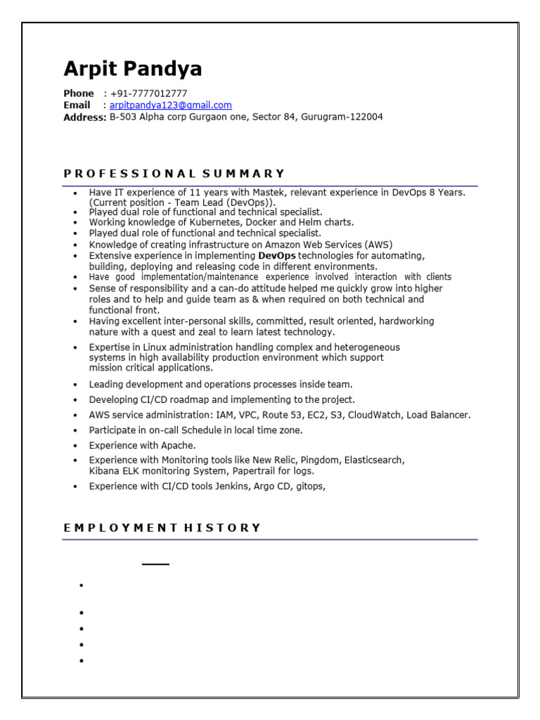 Arpit Pandya Resume | PDF | Amazon Web Services | Microsoft Windows
