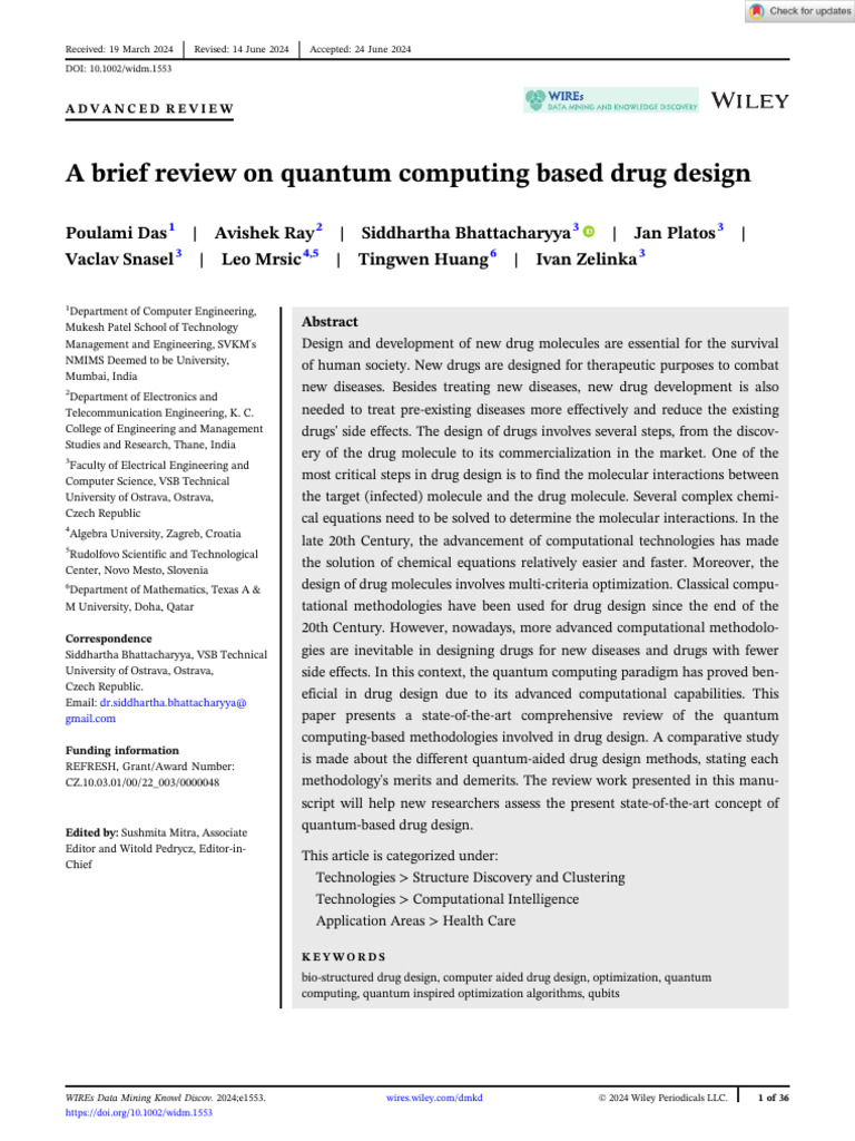 Sample Review Paper 1 | PDF | Drug Design | Quantum Computing