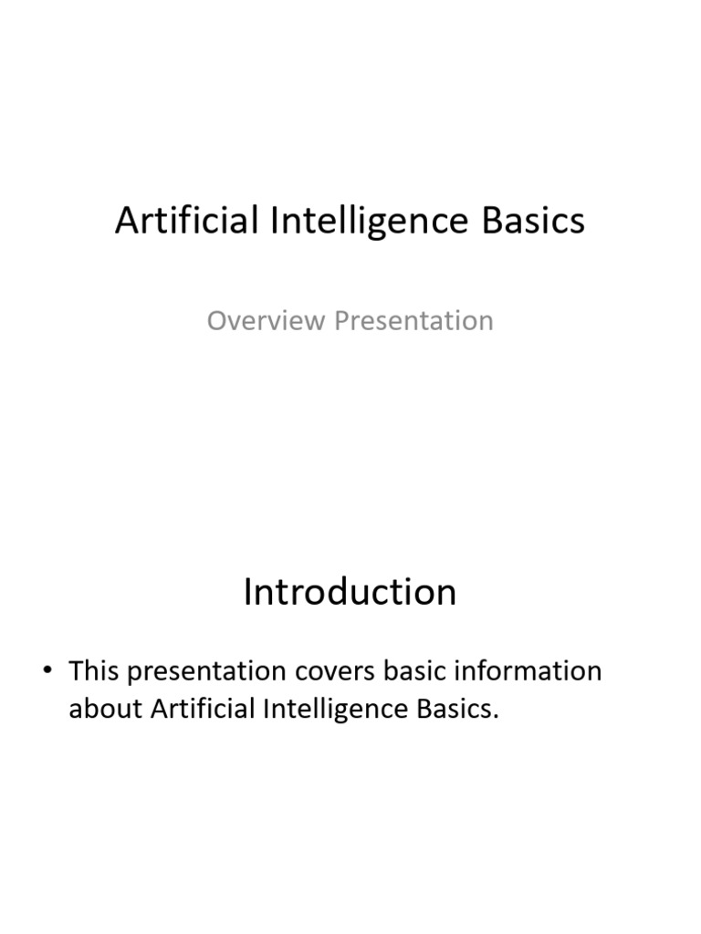 Artificial Intelligence Basics | PDF