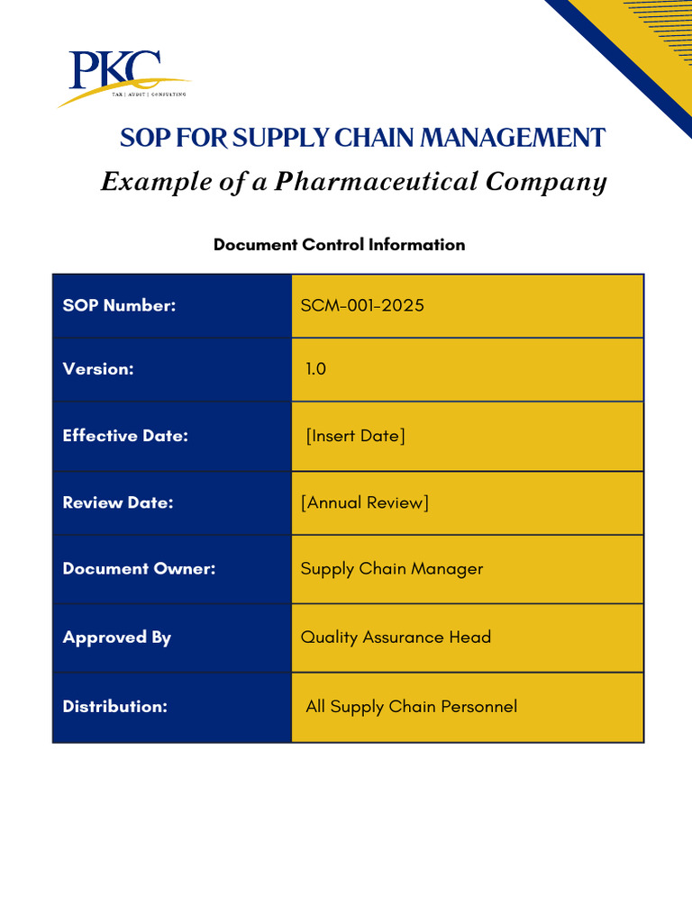 SOP for Supply Chain Management | PDF | Verification And Validation ...