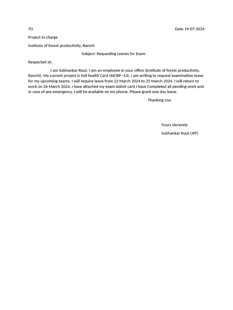Application For Leave | PDF