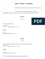 Equation 1er Degré - 1 Inconnue