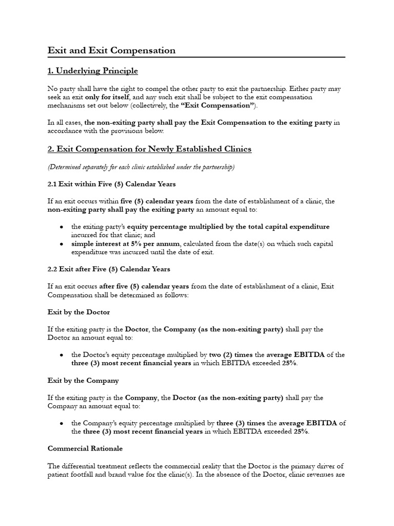 Standard exit clauses.docx | PDF | Economies