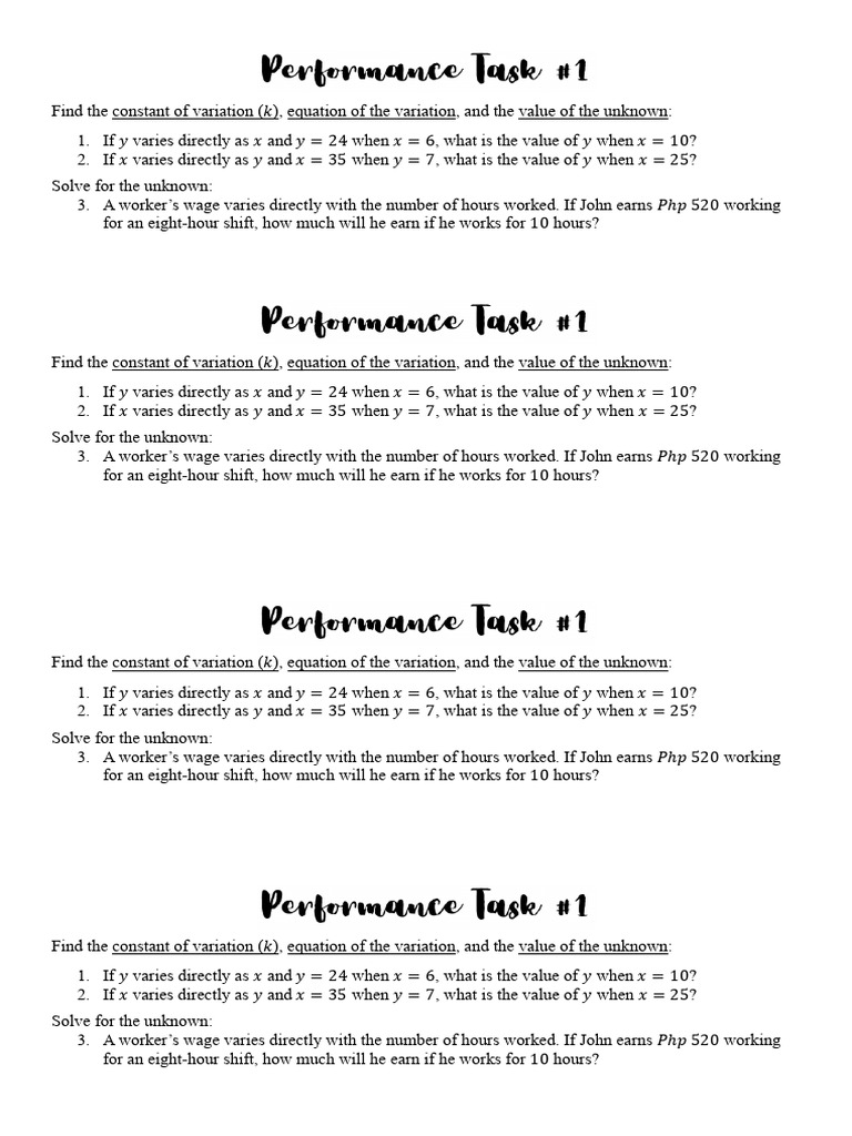 Performance Task 1 | PDF