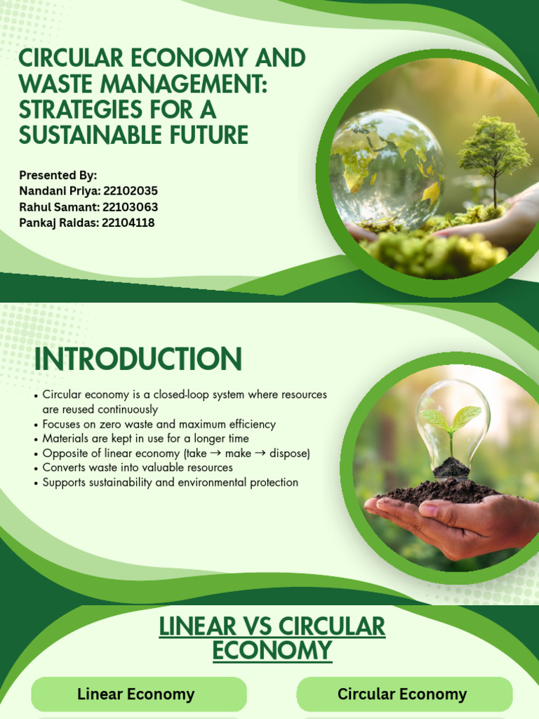 Circular Economy and Waste Management Strategies for a Sustainable ...
