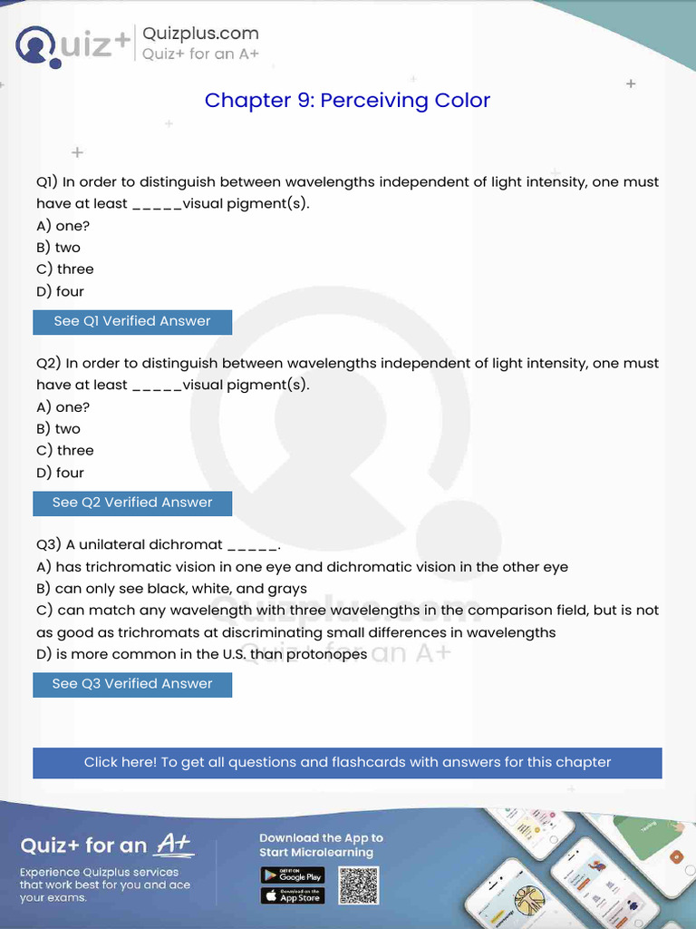 In Order to Distinguish Between Wavelengths Independent of Light ...