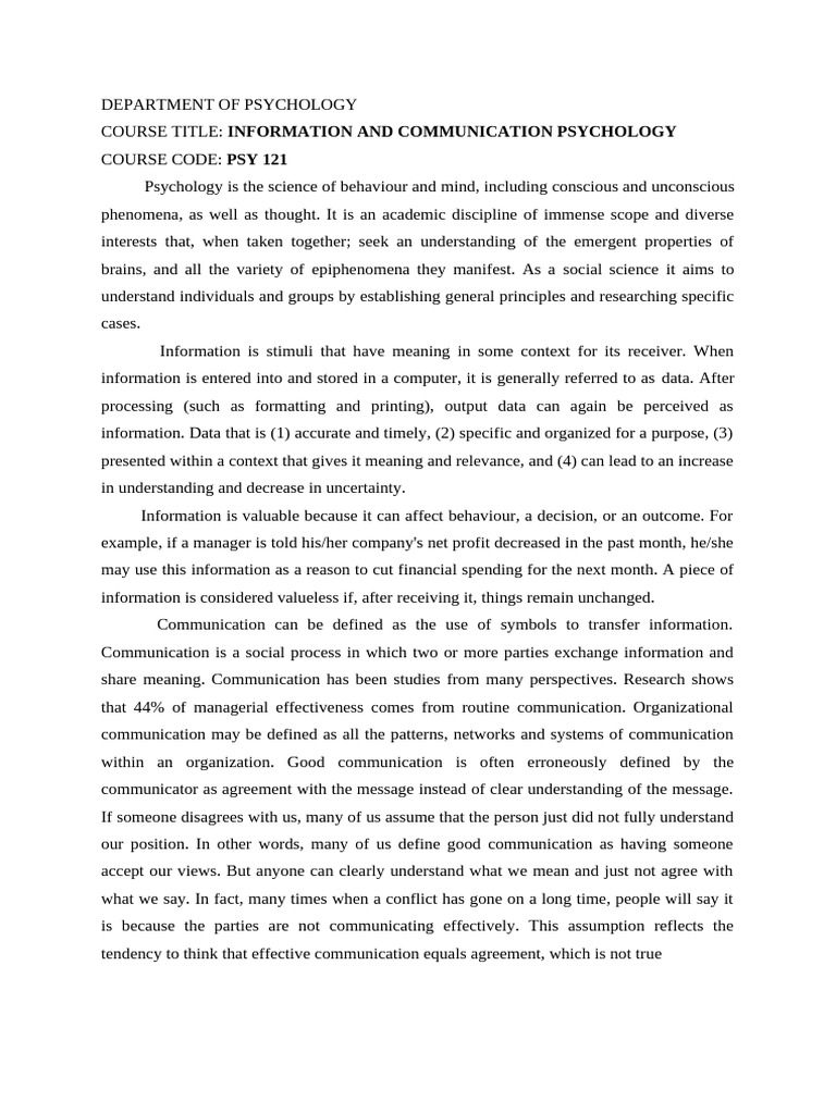 psy 121 | PDF | Attention Deficit Hyperactivity Disorder | Simulation