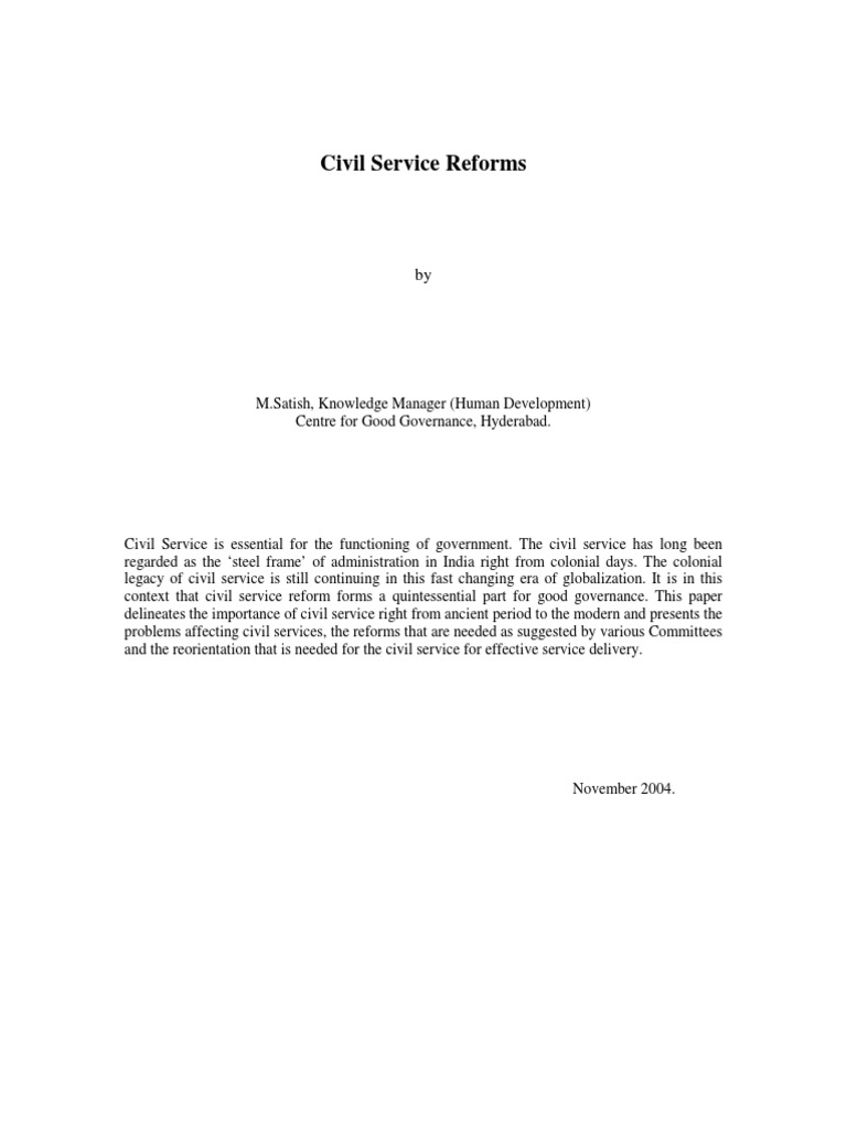 Civil Services Reform | PDF