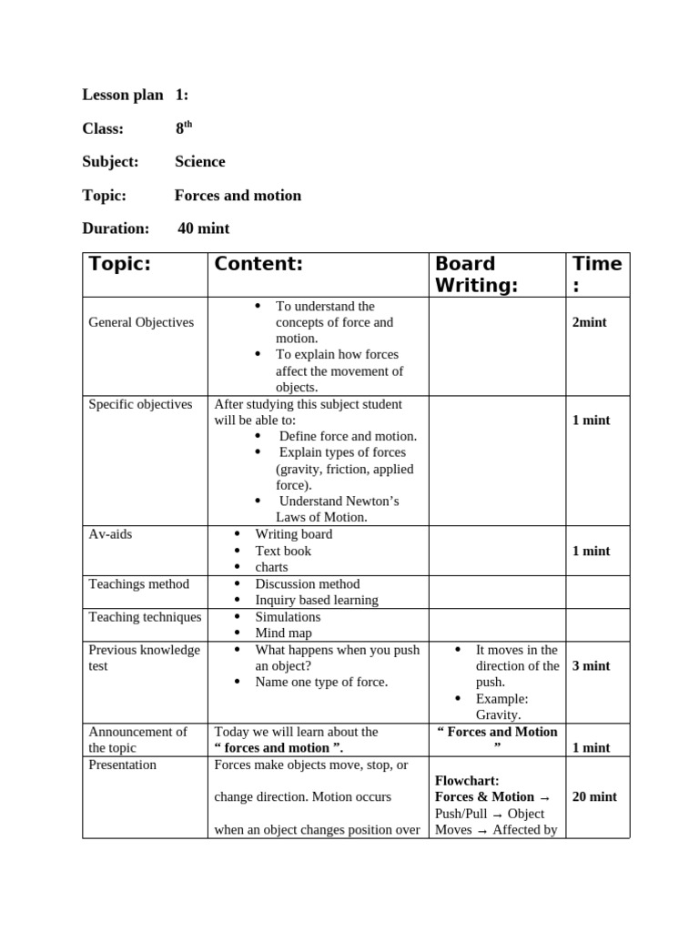 Science Lesson Plan | PDF | Force | Rock (Geology)