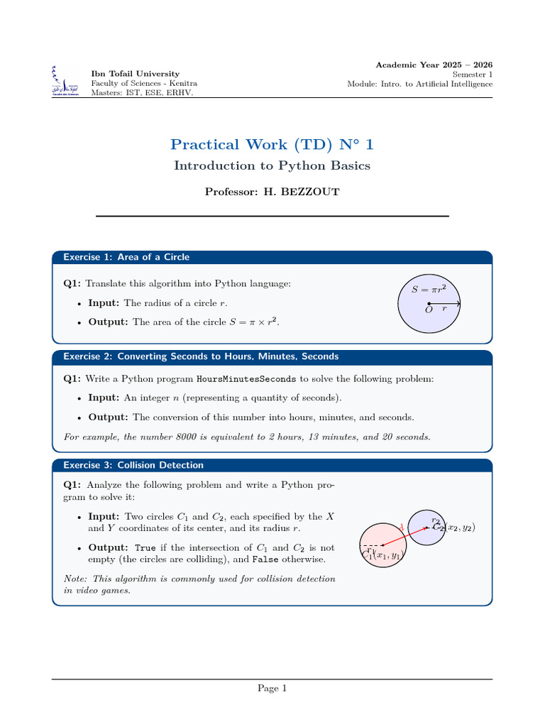 TD1 Python Basics Copie | PDF | Multiplication | Mathematics