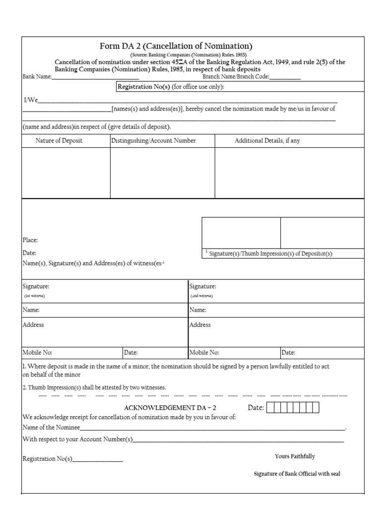 Cancelation of Nomination Form Da2 English | PDF | Justice | Crime ...