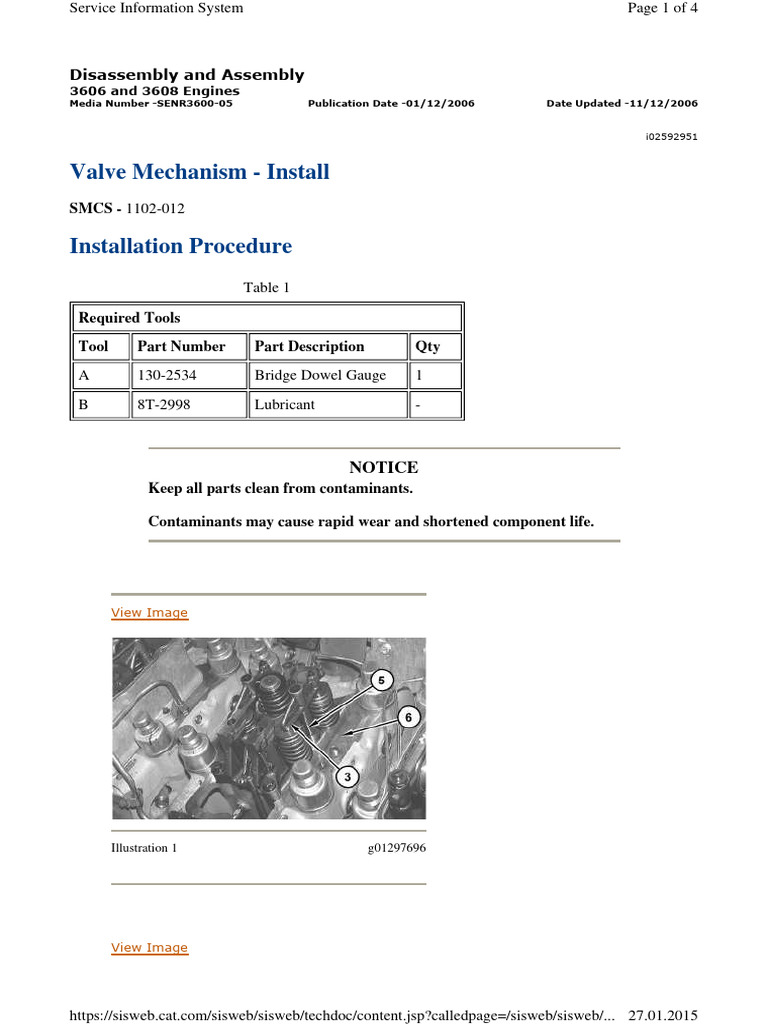 3606-3608 Valve Mechanism - Install | PDF | Screw | Valve