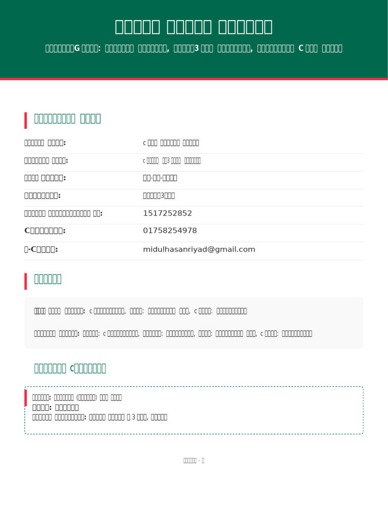 CV Midul Hasan Riyad | PDF