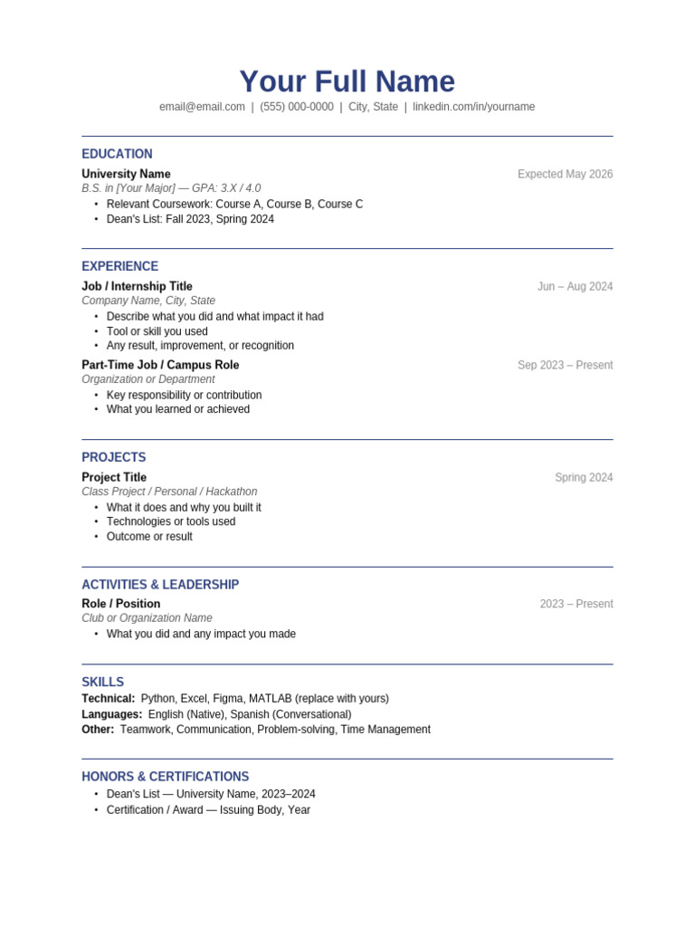 CV Simple Student | PDF