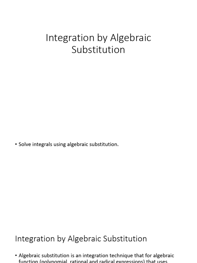 Lesson 4 Algebraic Substitution | PDF